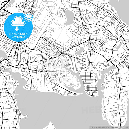 Layered PDF map of Warwick, Rhode Island, United States