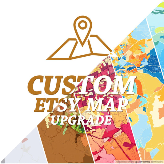 Custom upgrade of our Etsy shop maps (etsy.com/shop/HEBSTREIT)