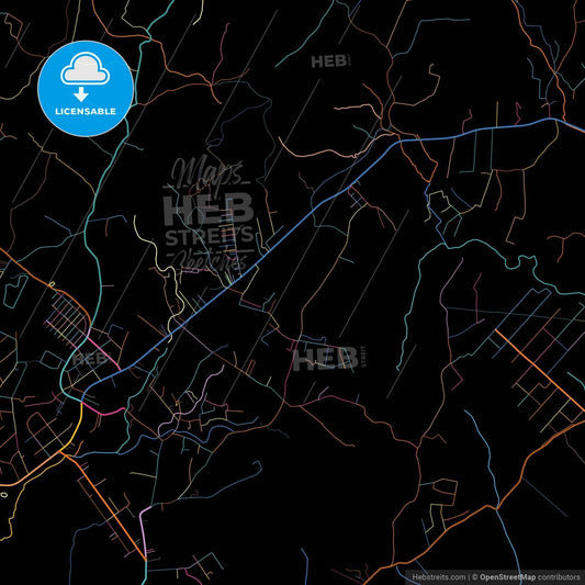 Gravatai, Brazil, colorful city map on black background