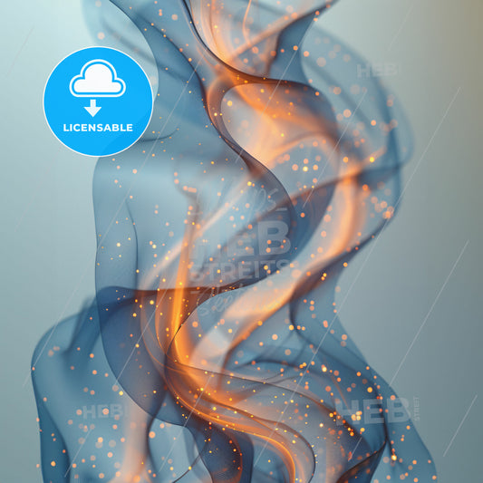 Productivity Panorama: Workflow in Motion - A blue and orange smoke