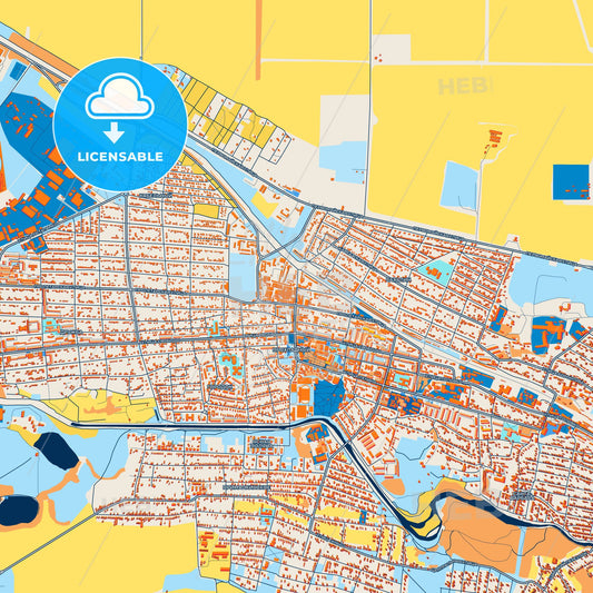 Colorful Prokhladny Street Map with Labels and Buildings