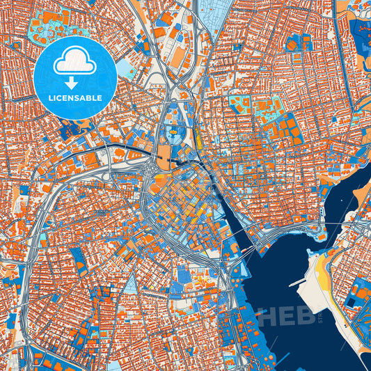 Colorful Providence Street Map with Labels and Buildings