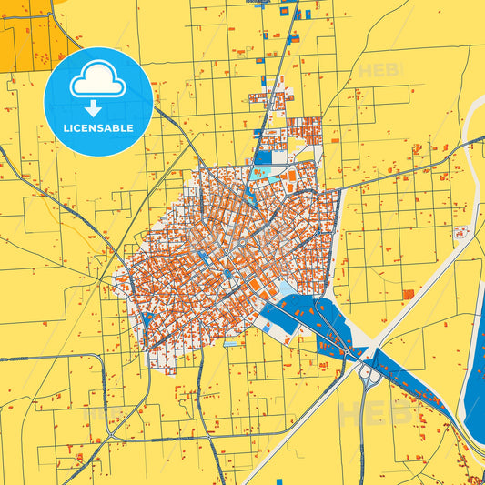 Colorful Ptolemaida Street Map with Labels and Buildings