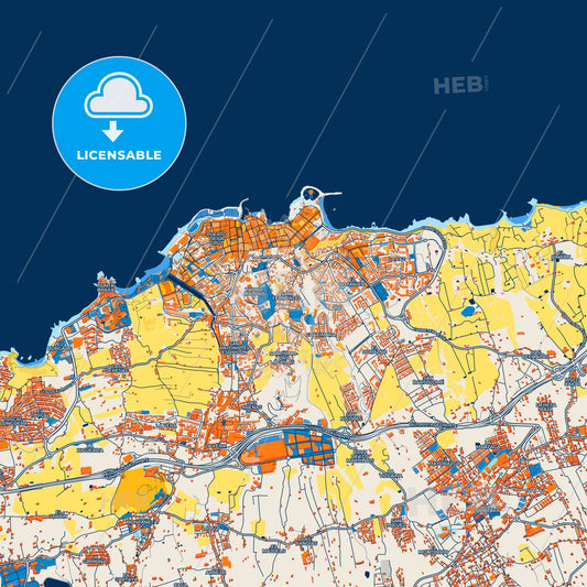 Colorful Puerto de la Cruz Street Map with Labels and Buildings
