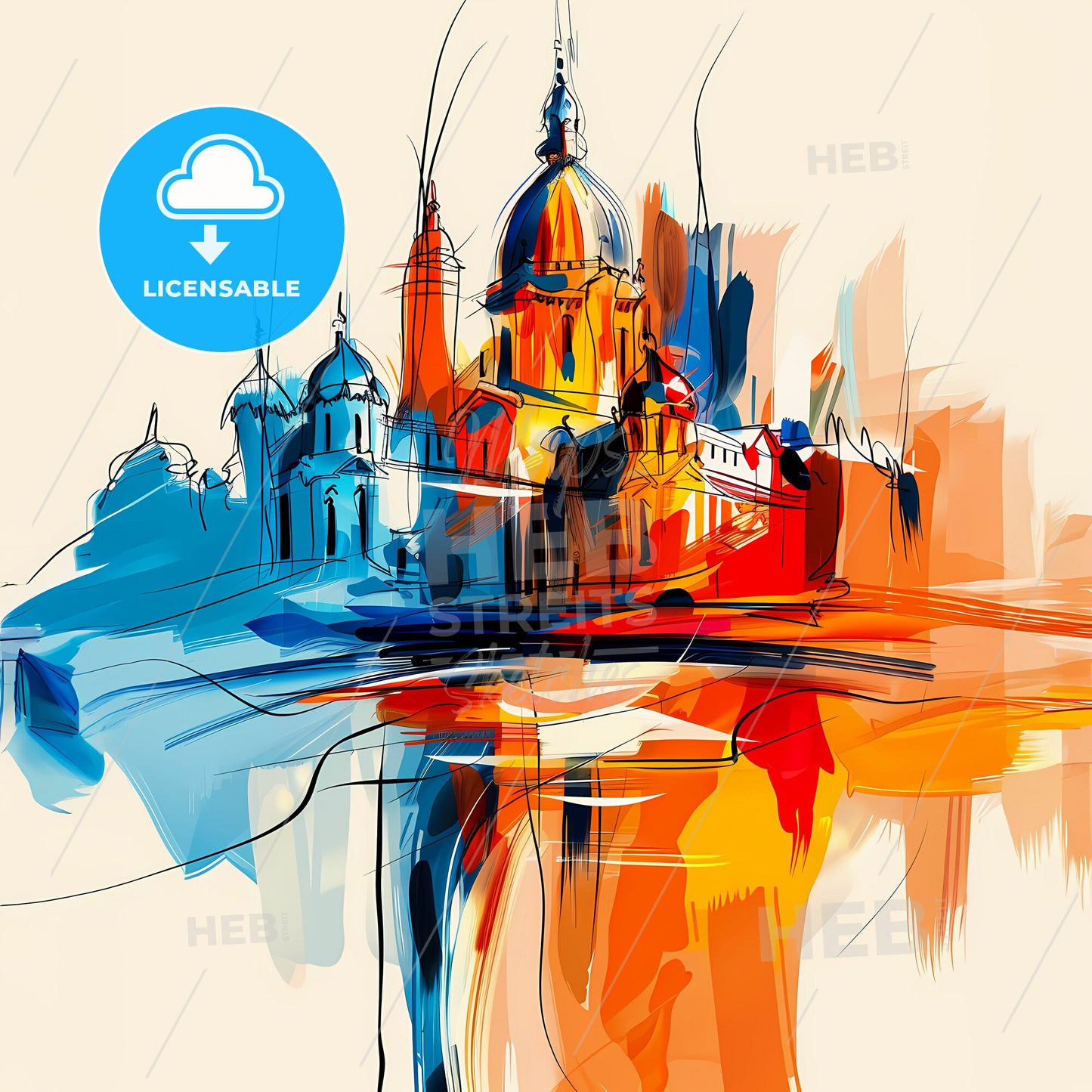 Vibrant Pune, India - A Painting Of A Building