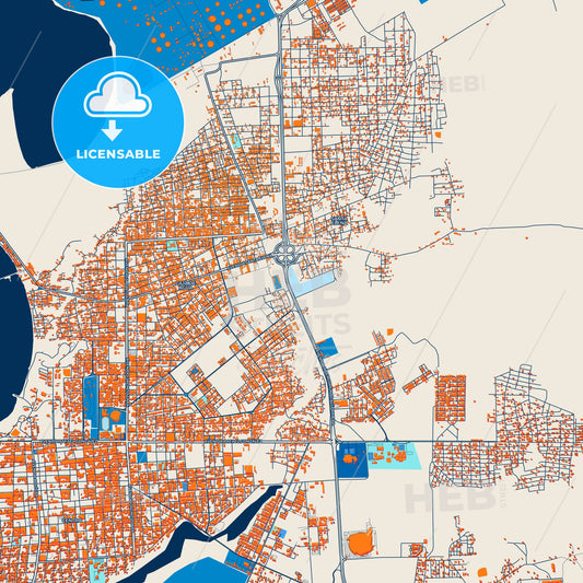 Colorful Punto Fijo Street Map with Labels and Buildings