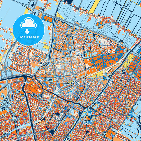 Colorful Purmerend Street Map with Labels and Buildings