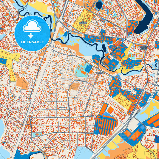 Colorful Pushkino Street Map with Labels and Buildings