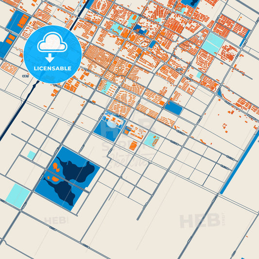 Colorful Qidong Street Map with Labels and Buildings