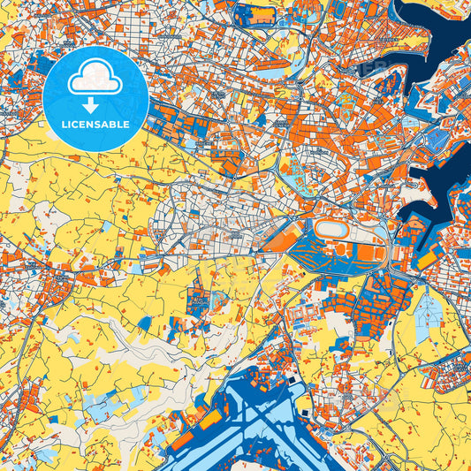 Colorful Qormi Street Map with Labels and Buildings