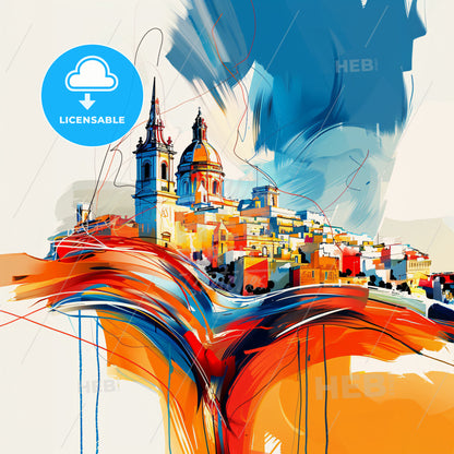 Vibrant  Qormi, Malta - A Painting Of A City