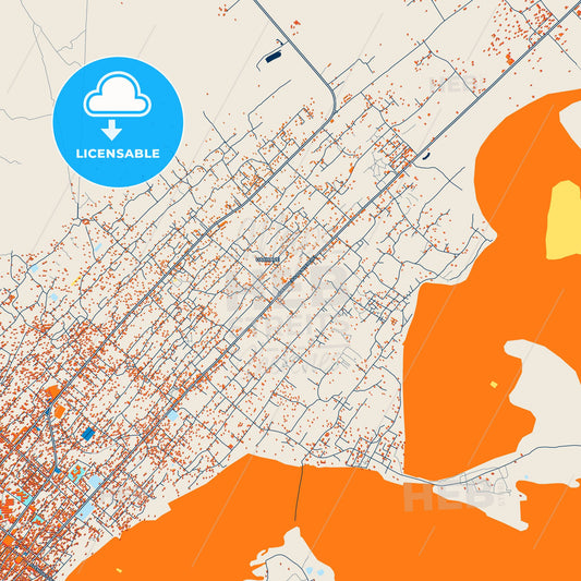 Colorful Quelimane Street Map with Labels and Buildings