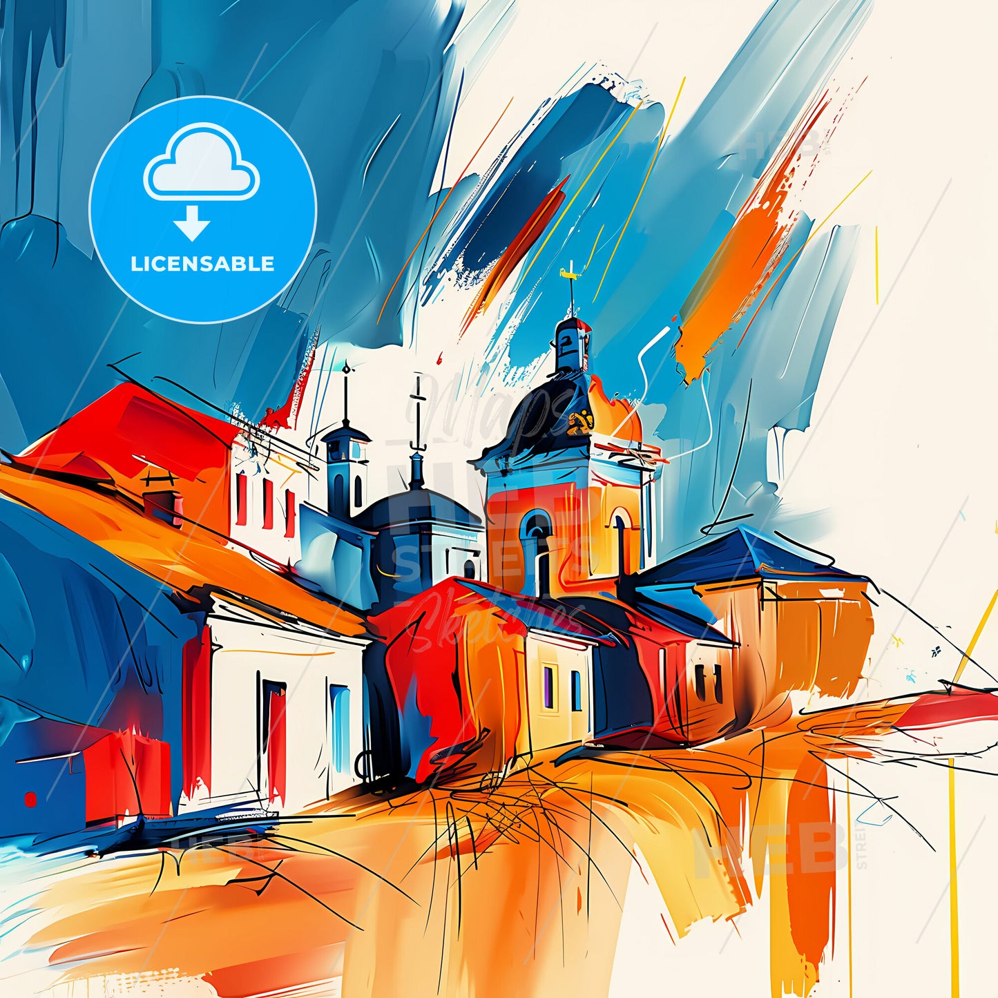 Vibrant Quilmes, Argentina - A Painting Of A Building