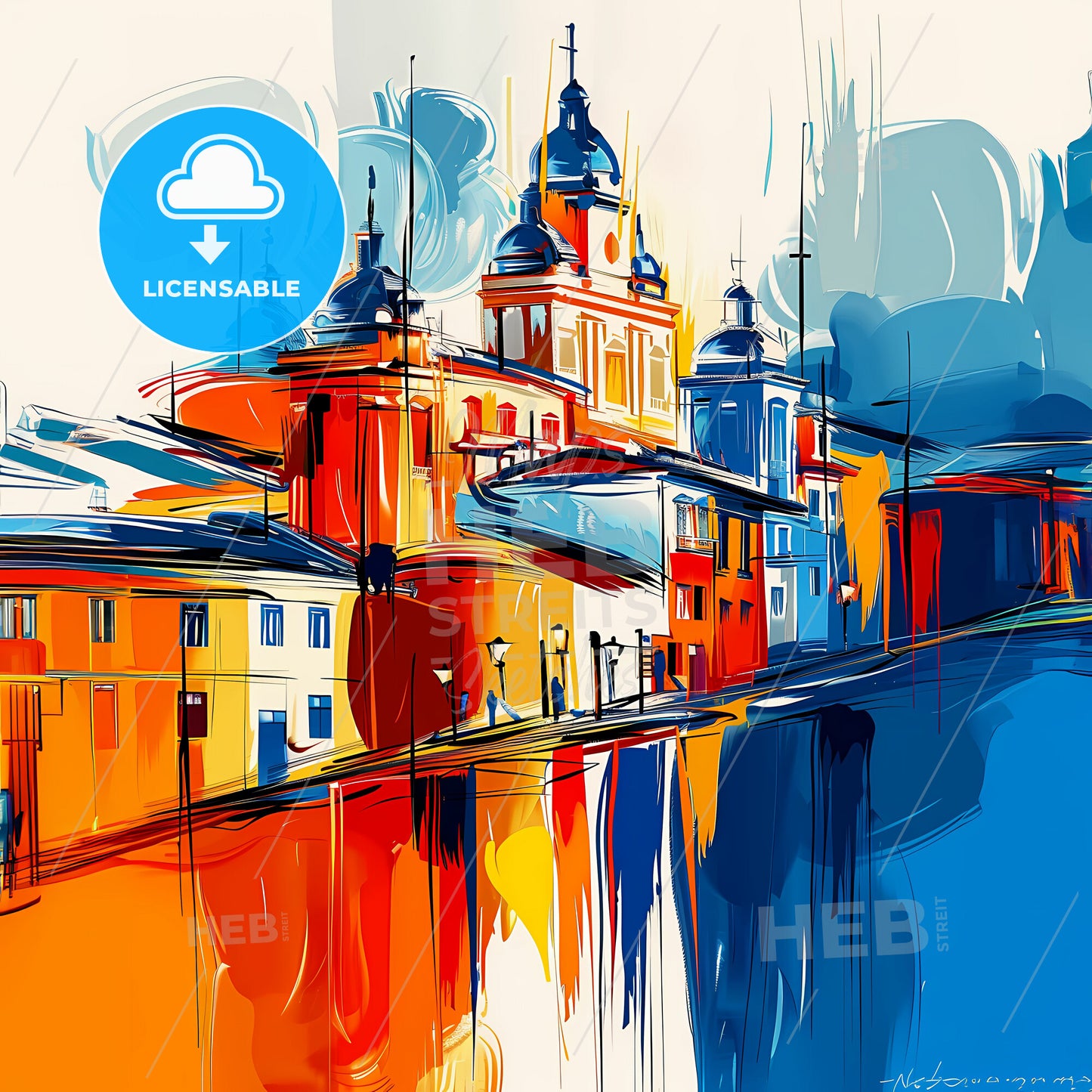 Vibrant Quito, Ecuador - A Painting Of A Colorful City