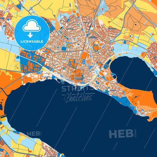 Colorful Radolfzell am Bodensee Street Map with Labels and Buildings