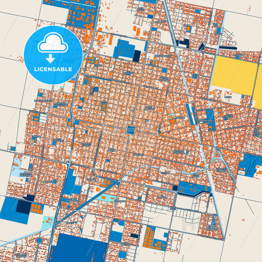 Colorful Rafaela Street Map with Labels and Buildings