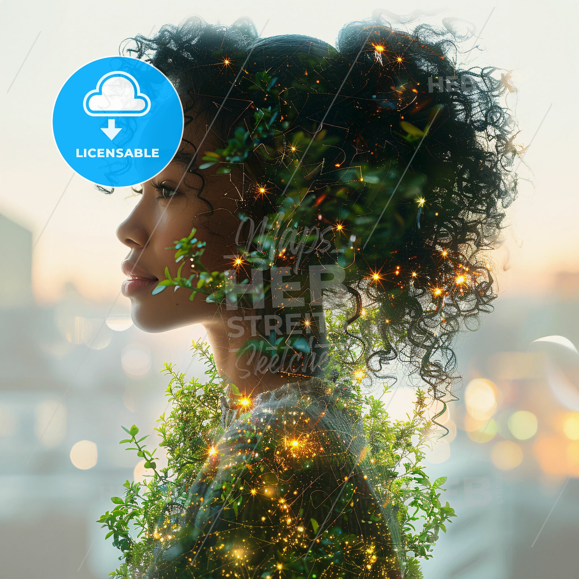 Rain and Reign: The Sovereignty of Nature - A woman with a tree in her hair