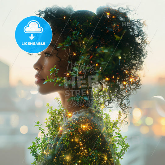 Rain and Reign: The Sovereignty of Nature - A woman with a tree in her hair