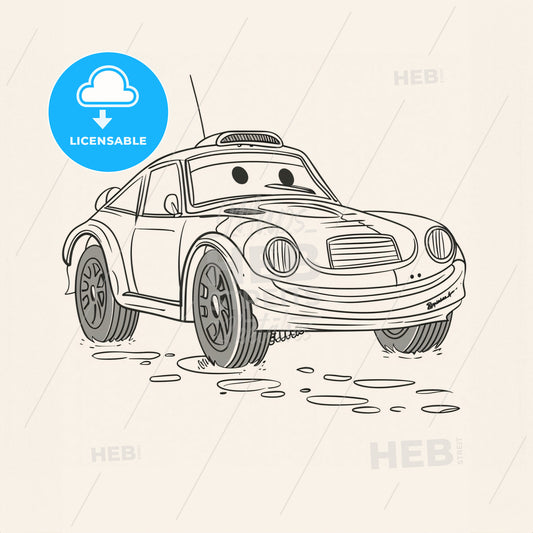 Rally Car - A Cartoon Of A Car