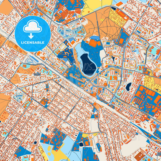 Colorful Ramenskoye Street Map with Labels and Buildings