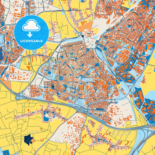 Colorful Ramla Street Map with Labels and Buildings