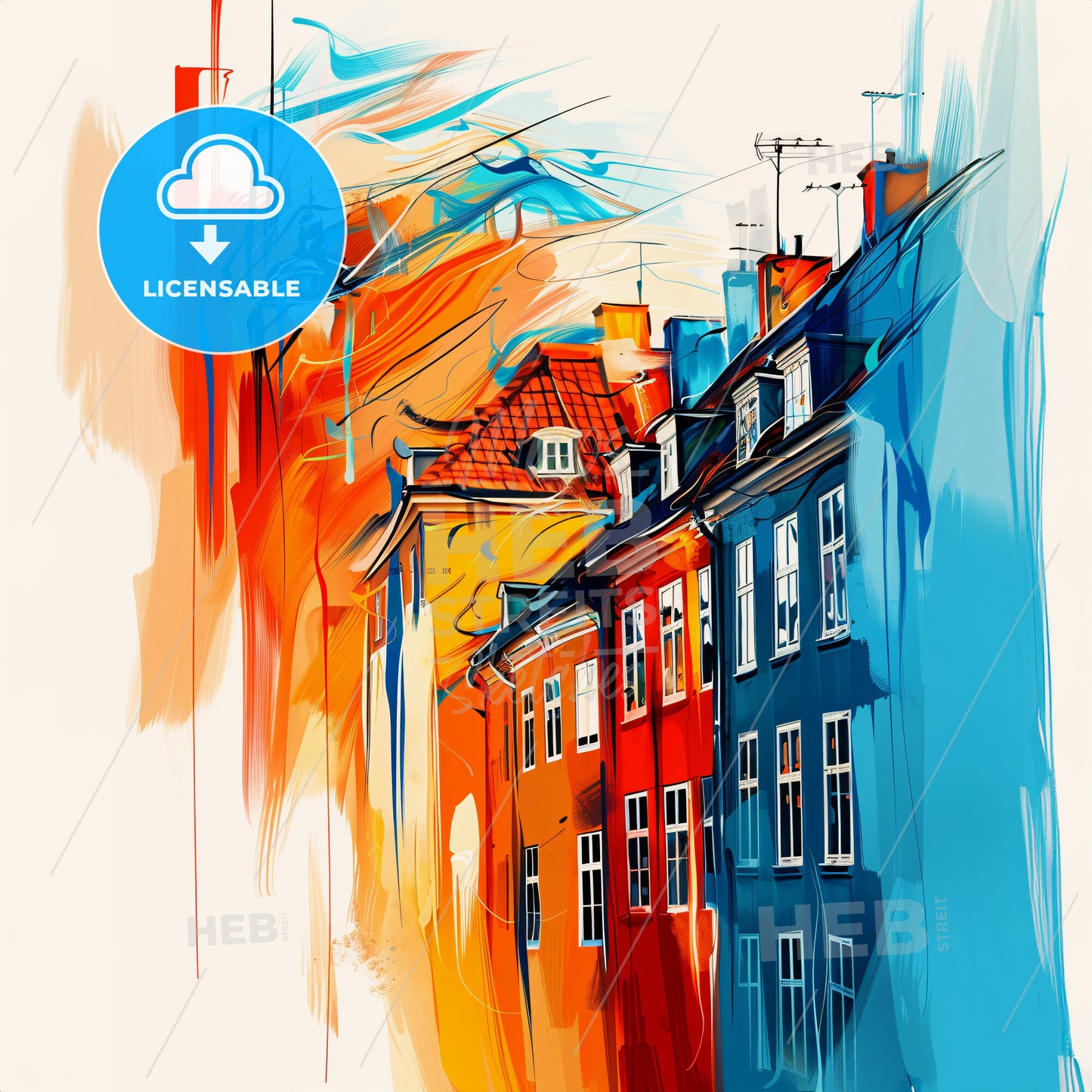 Vibrant Randers, Denmark - A Colorful Buildings With Red Roofs