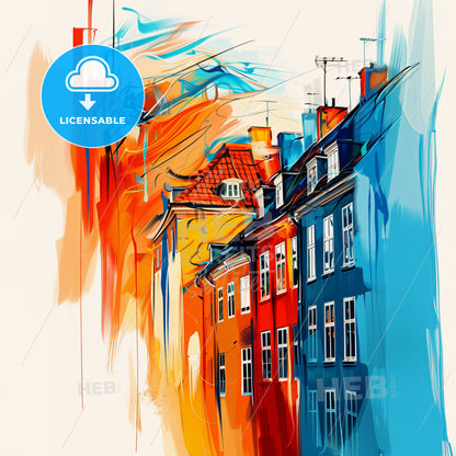 Vibrant Randers, Denmark - A Colorful Buildings With Red Roofs