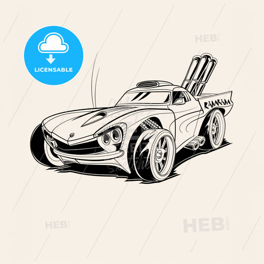 Random Race Car - A Cartoon Car With Wheels