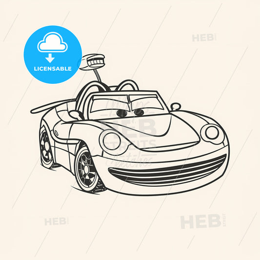 Random Race Car - A Cartoon Car With Eyes And Nose