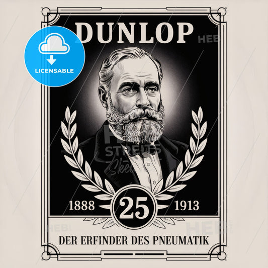 Rare 1913 Dunlop Vintage Advertisement: Celebrating 25 Years of Tire Innovation