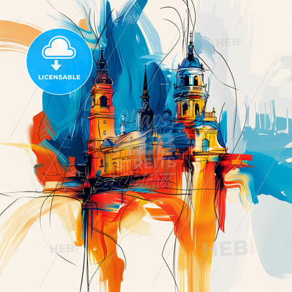 Vibrant Reading, England - A Painting Of A Building