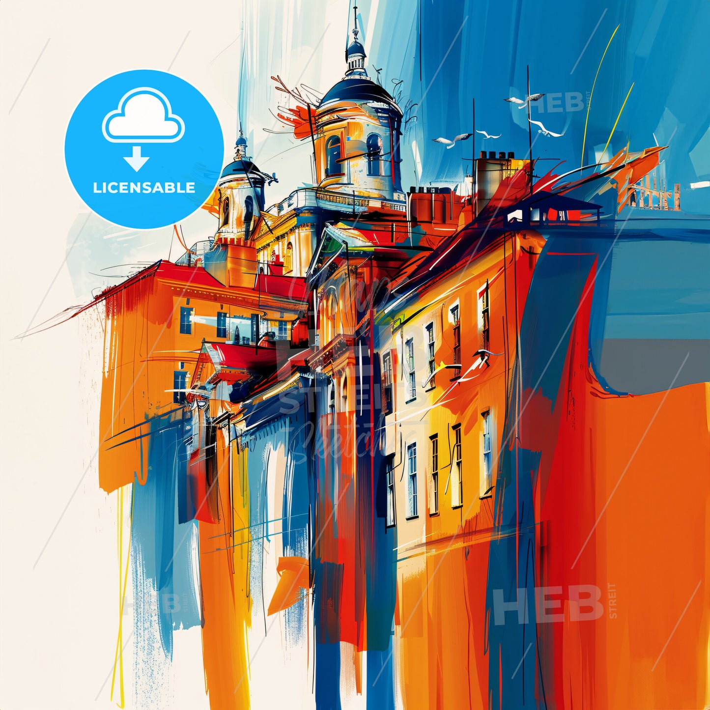 Vibrant Reading, England - A Painting Of A Building