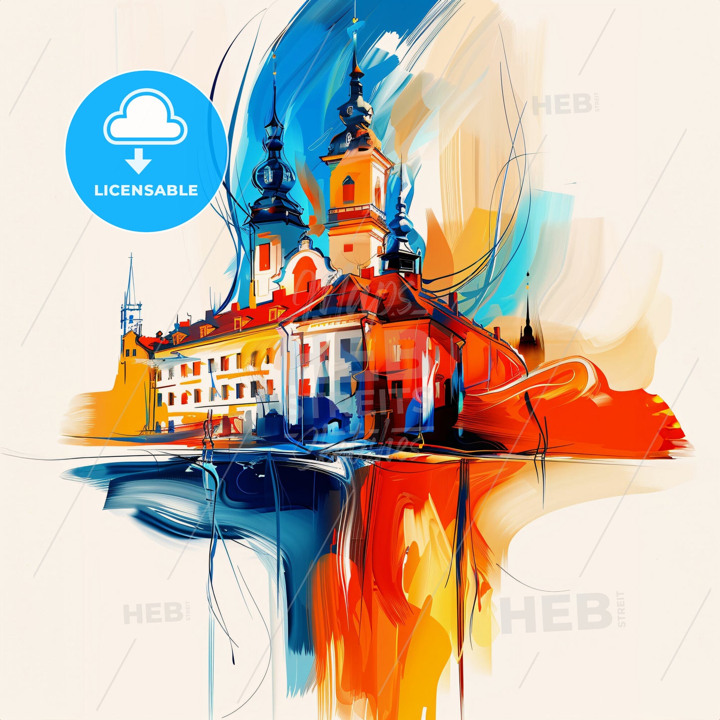 Vibrant Örebro, Sweden - A Painting Of A Building