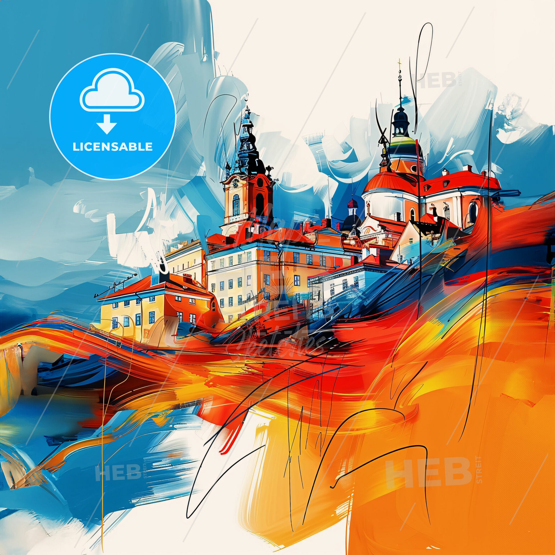 Vibrant Örebro, Sweden - A Painting Of A Building