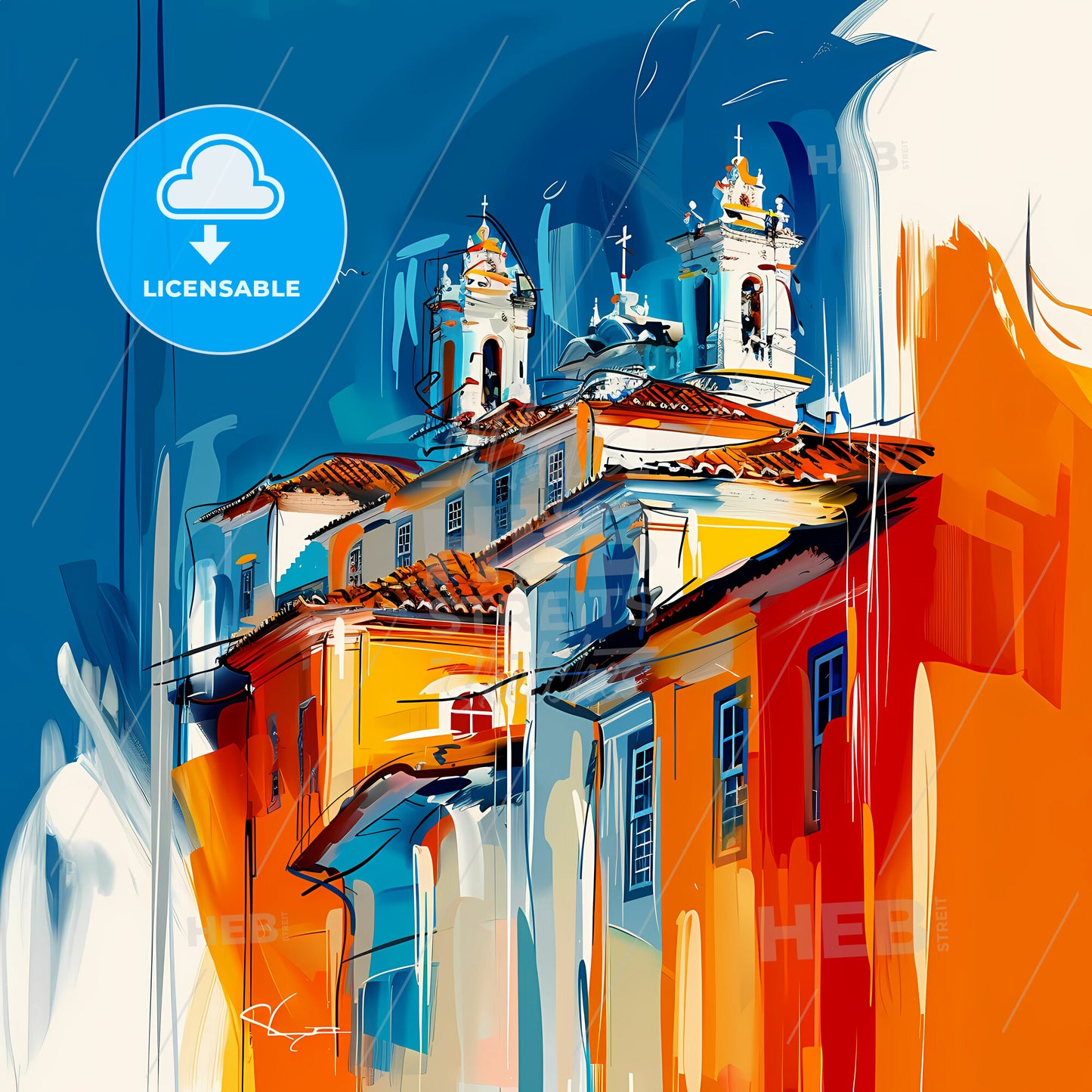 Vibrant Recife, Brazil - A Painting Of A Building