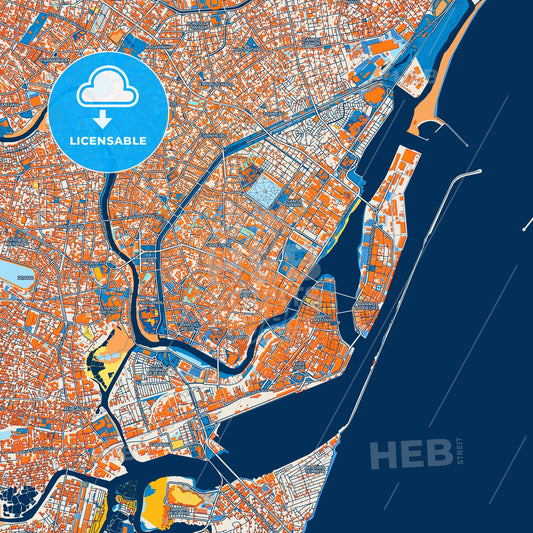 Colorful Recife Street Map with Labels and Buildings