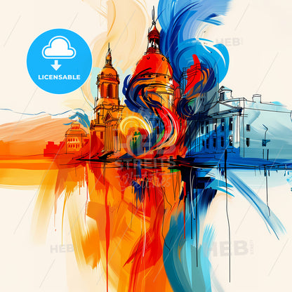 Vibrant Regina, Canada - A Colorful Painting Of A City