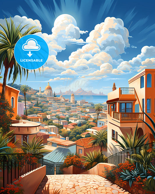 Rehovot Israel Panorama Art Skyline Painting Cityscape