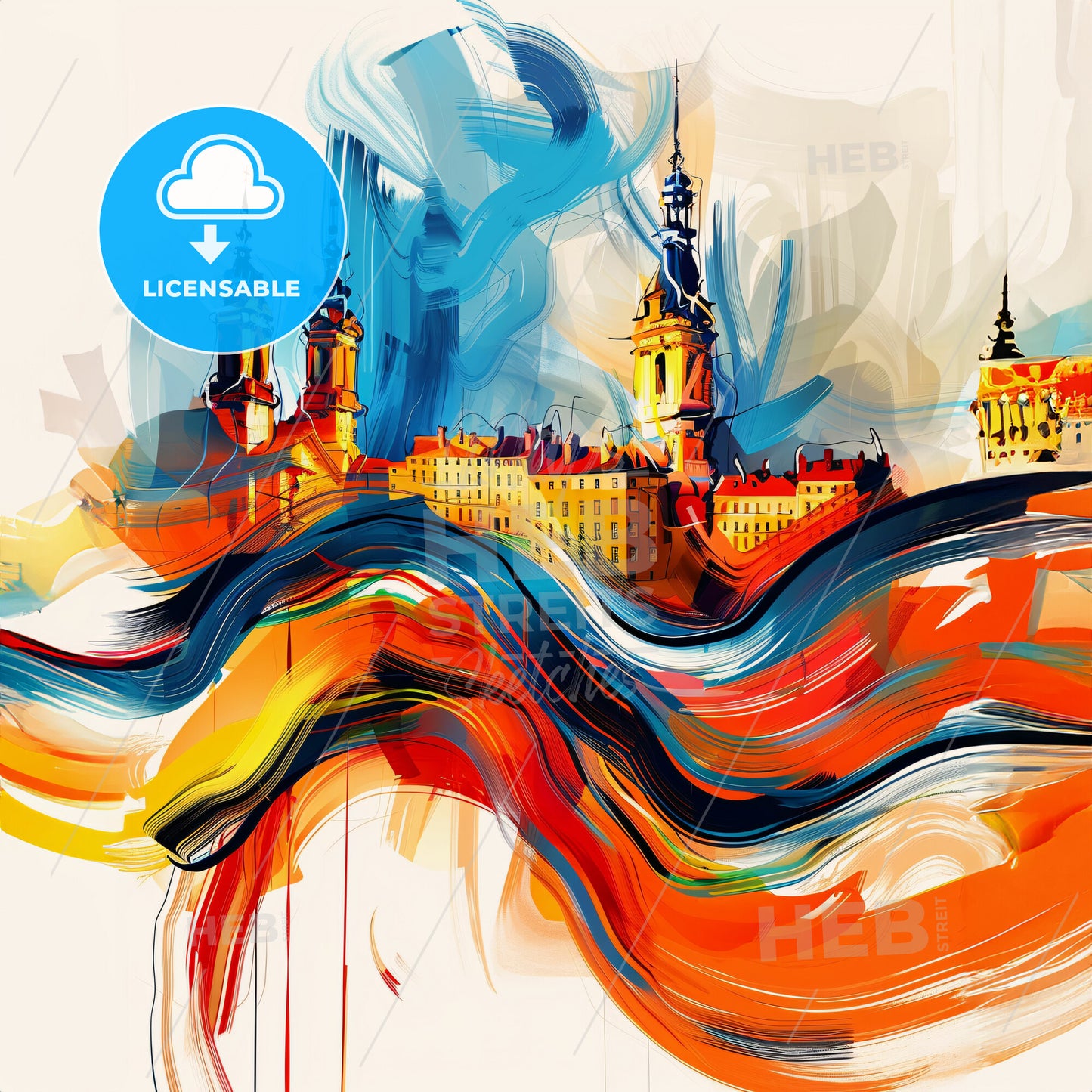 Vibrant Rennes, France - A Colorful Painting Of A City