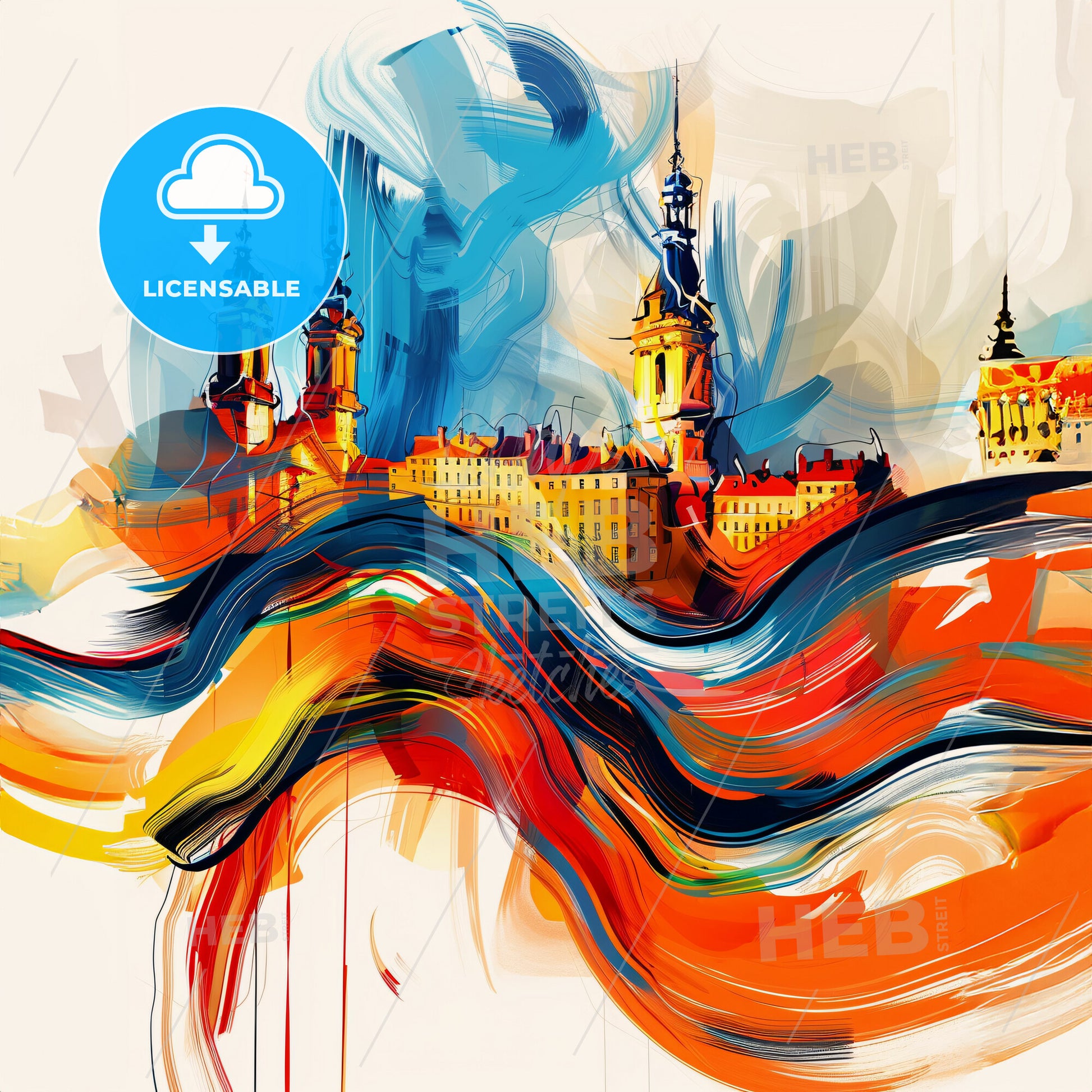 Vibrant Rennes, France - A Colorful Painting Of A City