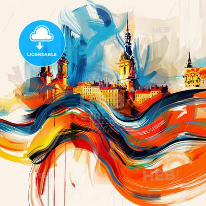 Vibrant Rennes, France - A Colorful Painting Of A City