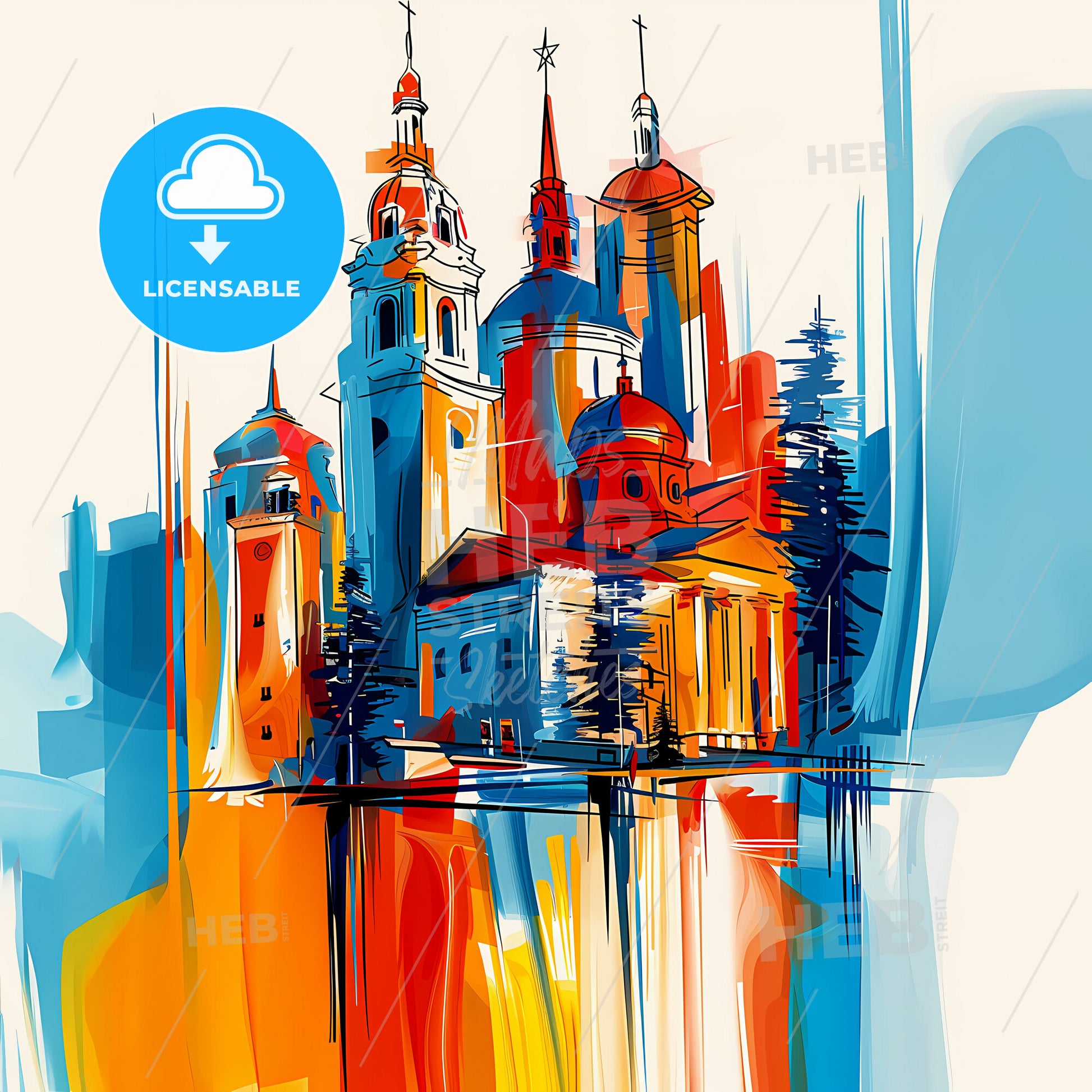 Vibrant Reno, Nevada - A Painting Of A Building