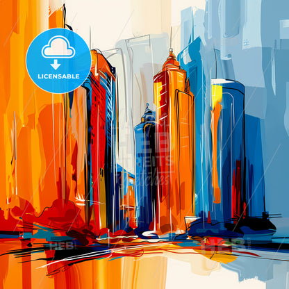 Vibrant Reno, Nevada - A Painting Of A City