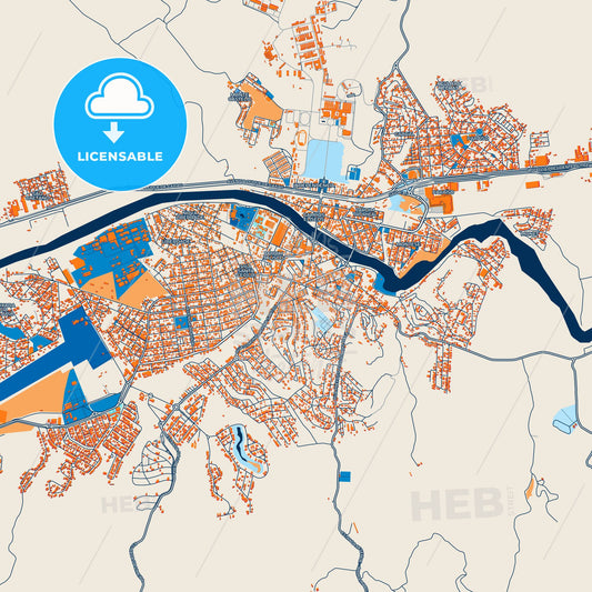 Colorful Resende Street Map with Labels and Buildings