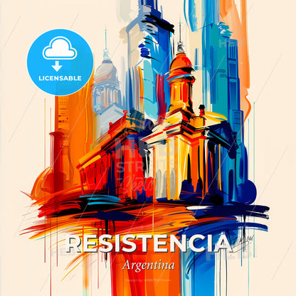 Vibrant Resistencia, Argentina - A Painting Of A City - Square format print template