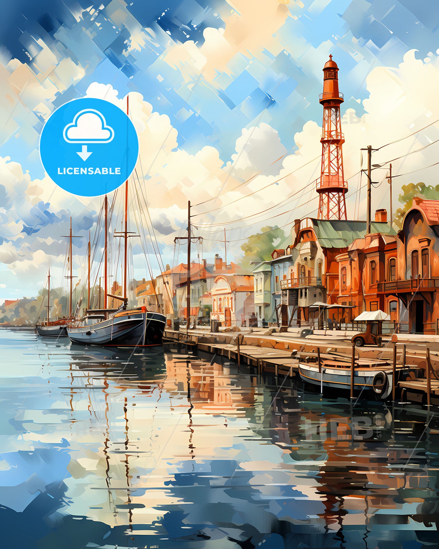 Watercolor Art of Resistencia Argentina City Skyline with Riverboats and Architecture