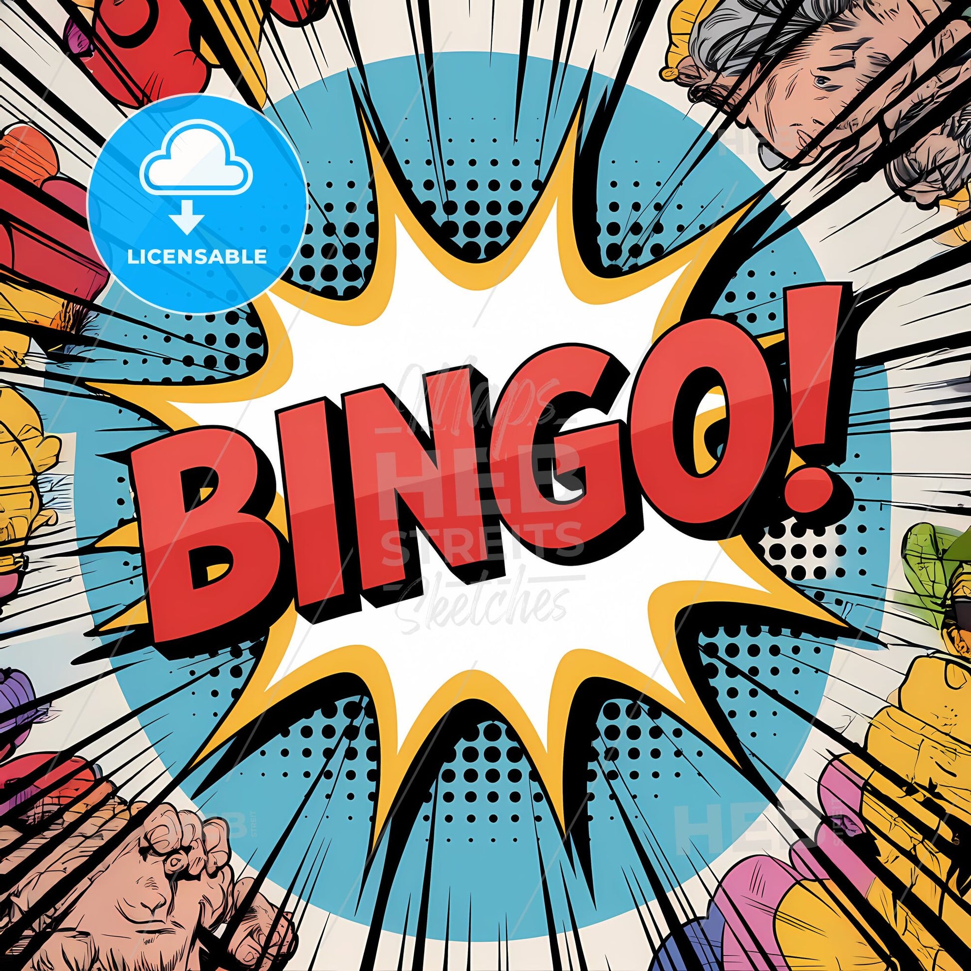 Retro BINGO! Burst: A Vibrant Comic Style Celebration