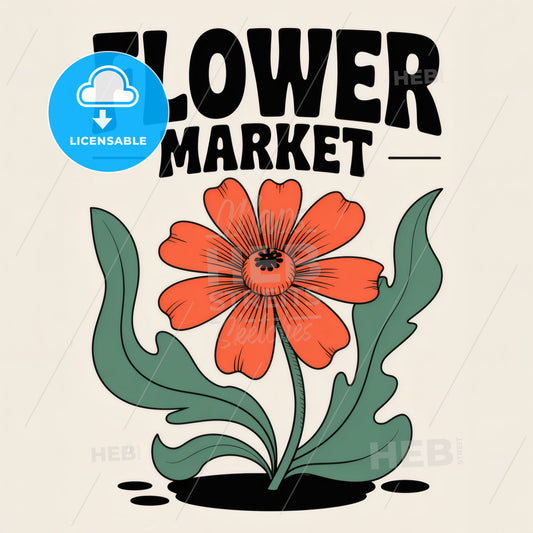 Retro-Modern Minimalist Flower Art Print - Chic Coral & Sage Home Decor