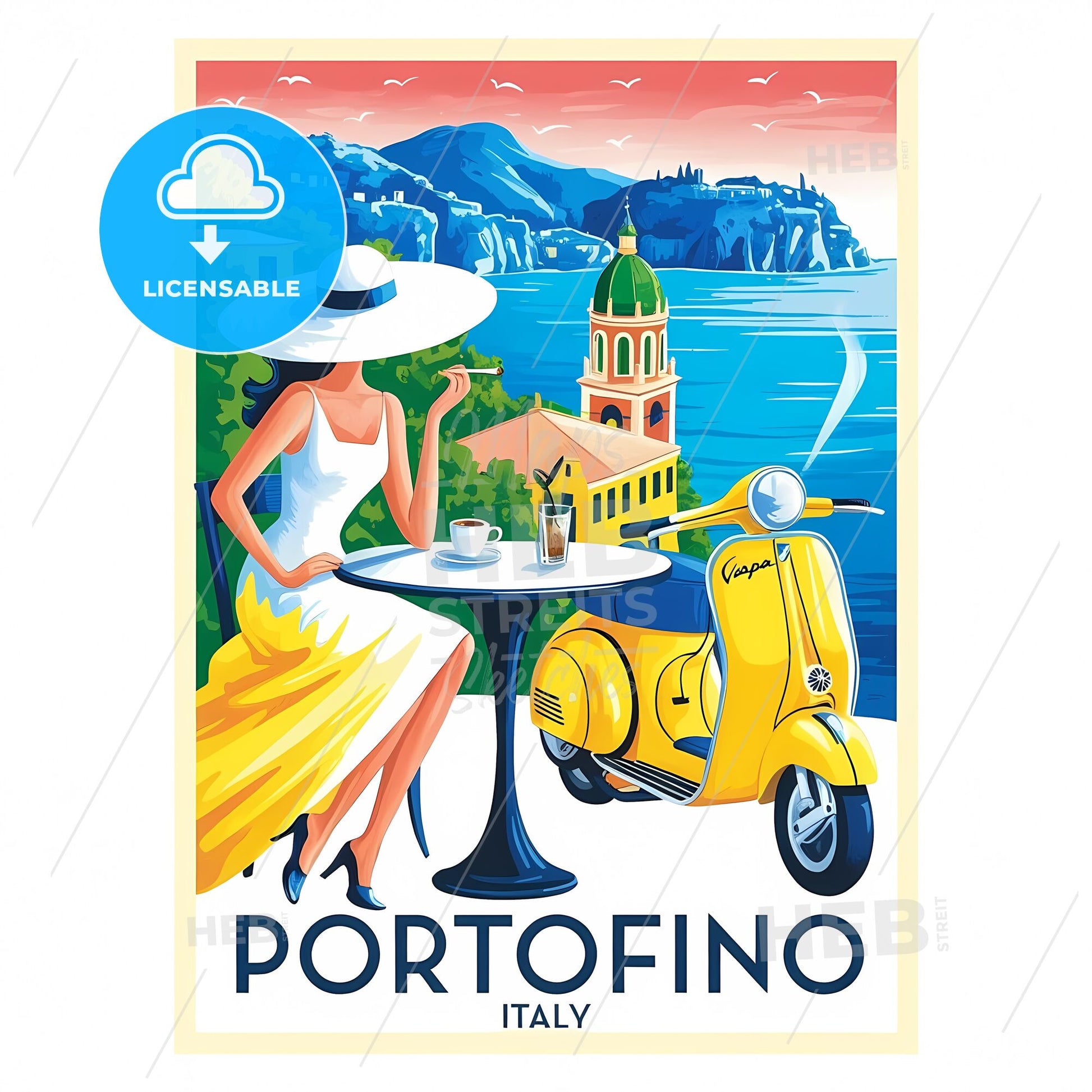 Retro Portofino: A Vibrant Tribute to Italian Coastal Charm