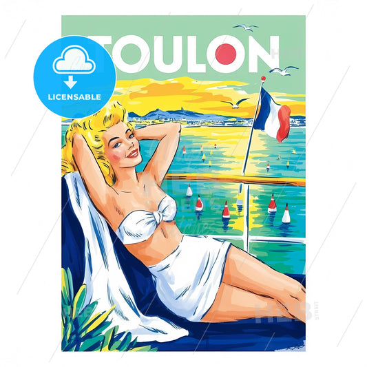 Retro Toulon Escape: Vintage Coastal Dreams at Sunset